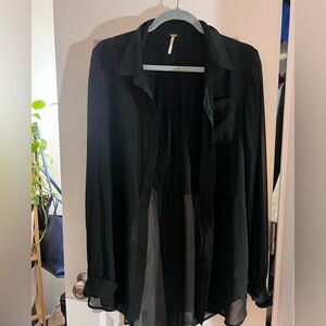 Free People Elegant Black Blouse